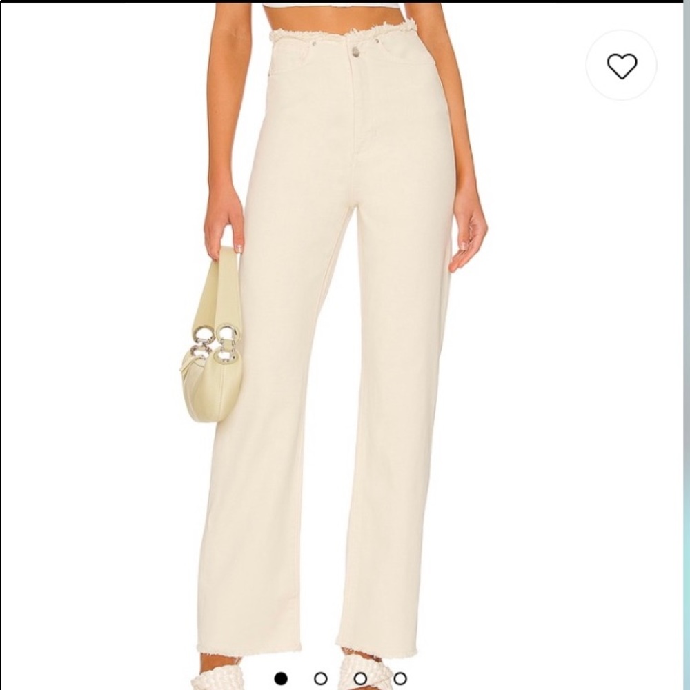 WeWoreWhat Frayed Straight Jean in Classic White